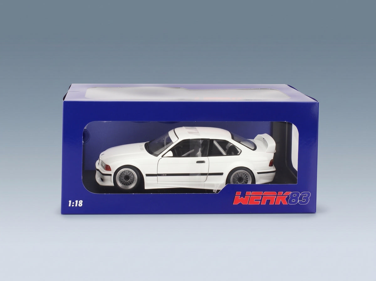 BMW 3 Series M3 GTR (E36) Plain Body Version 1993 White Werk83 1:18 scale model - original packaging