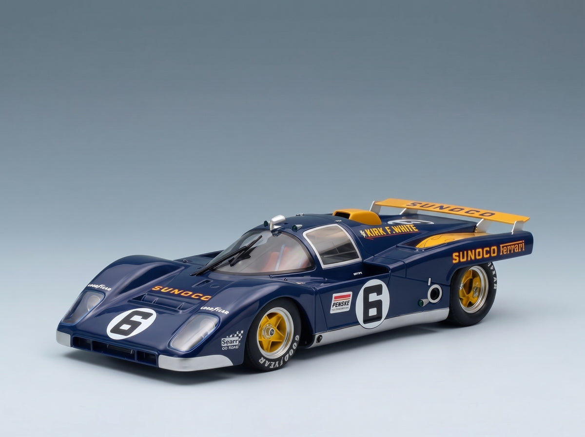 Ferrari 512M Penske Sunoco No. 6 Mark Donohue David Hobbs 3rd 24h Daytona 1971 Werk83 1:18 scale model - front three-quarter view