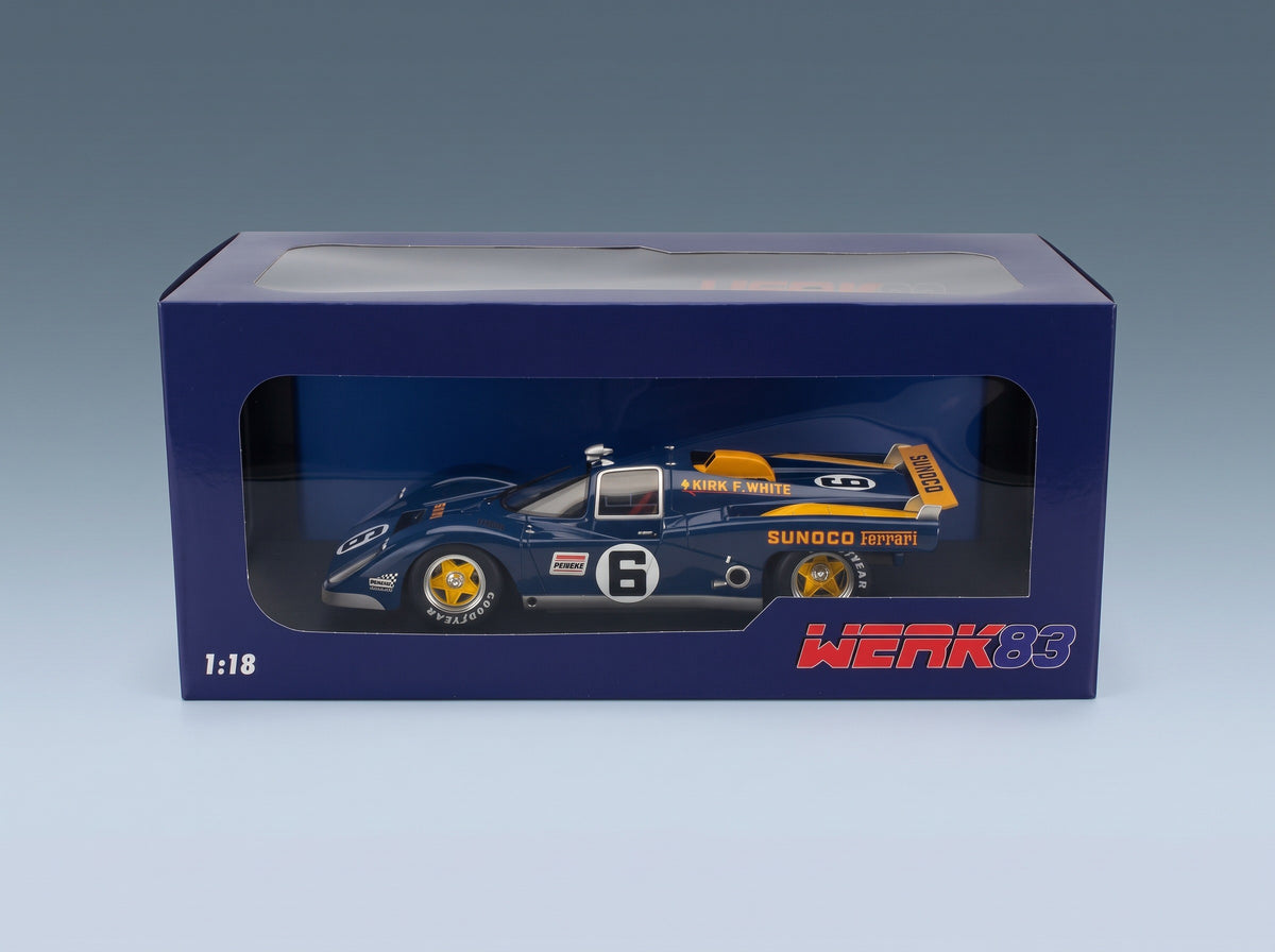 Ferrari 512M Penske Sunoco No. 6 Mark Donohue David Hobbs 3rd 24h Daytona 1971 Werk83 1:18 scale model - original packaging