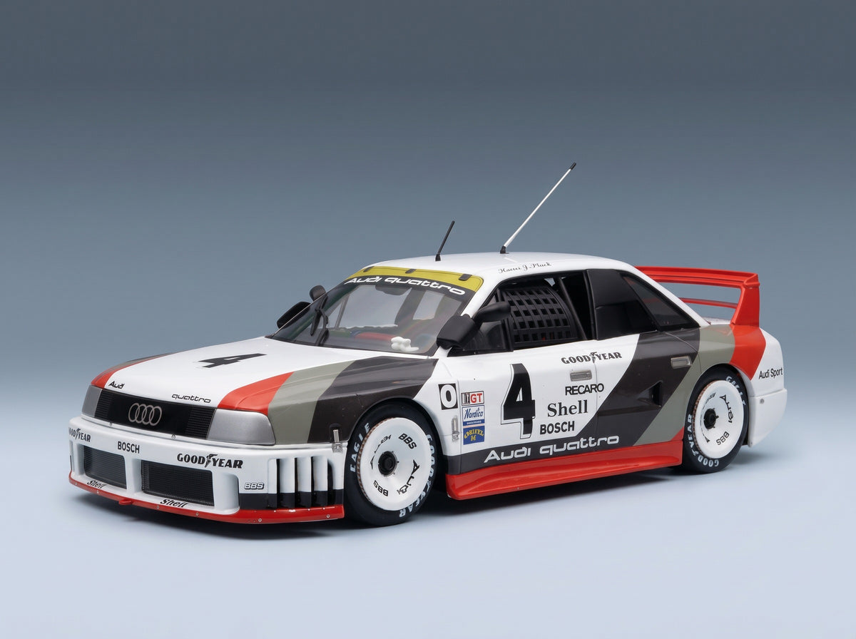 Audi 90 Quattro Team Audi Sport No. 4 Hans Joachim Stuck 2nd Portland IMSA 1989 Werk83 1:18 scale model - front three-quarter view