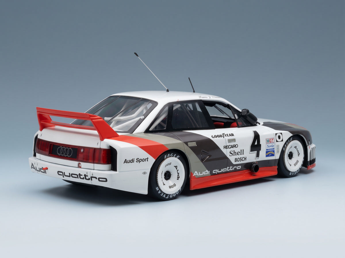 Audi 90 Quattro Team Audi Sport No. 4 Hans Joachim Stuck 2nd Portland IMSA 1989 Werk83 1:18 scale model - rear three-quarter view