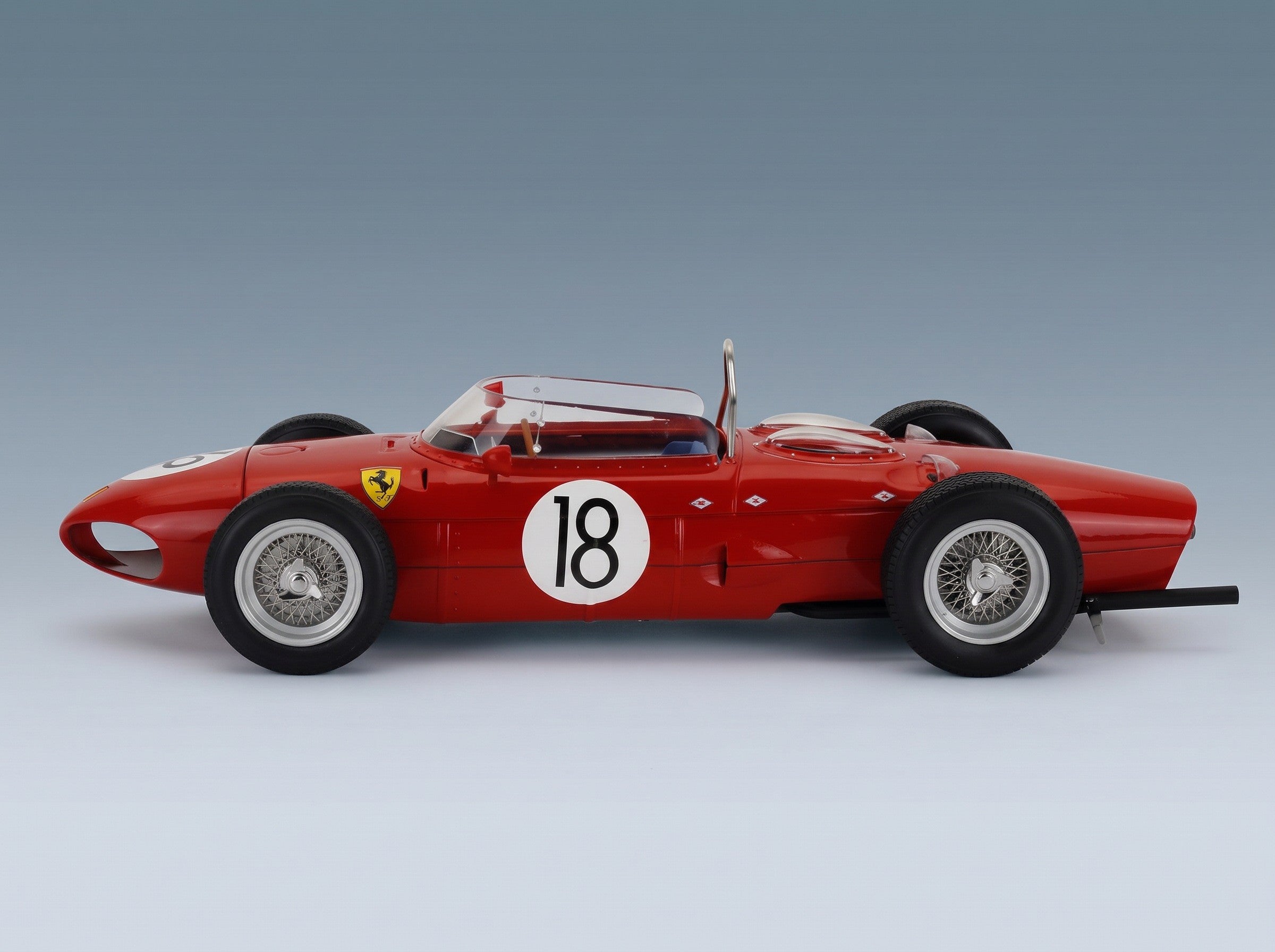 Ferrari F1 156 Sharknose No. 18 Richie Ginther French GP 1961 Werk83 1:18 scale model - side view