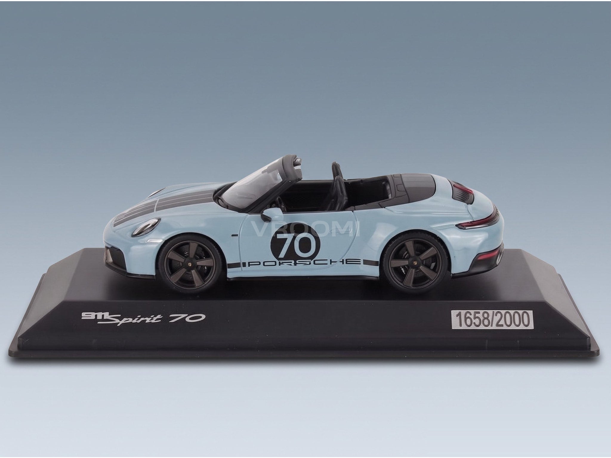 Porsche 911 992 Cabriolet Open Spirit 70 2025 Meissen Blue Black Spark Model 1:43 scale model - original packaging