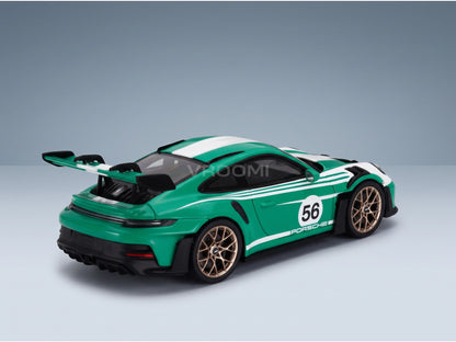 Porsche 911 992 GT3 RS No. 56 Racing Coupe 2023 Spark Model 1:43 scale model - rear three-quarter view