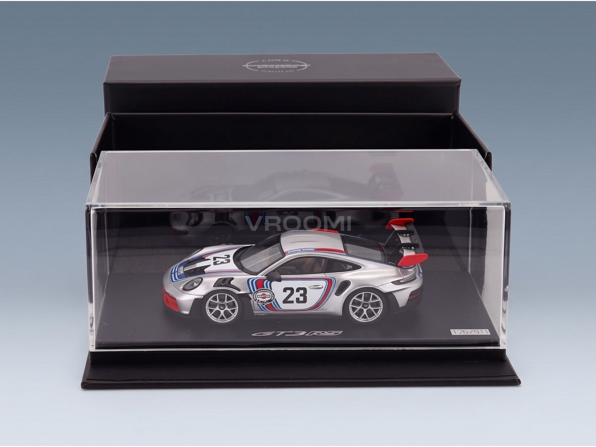 Porsche 911 GT3 RS (992) No. 23 Sonderwunsch 2024 Silver Red Blue Spark Model 1:43 - original packaging