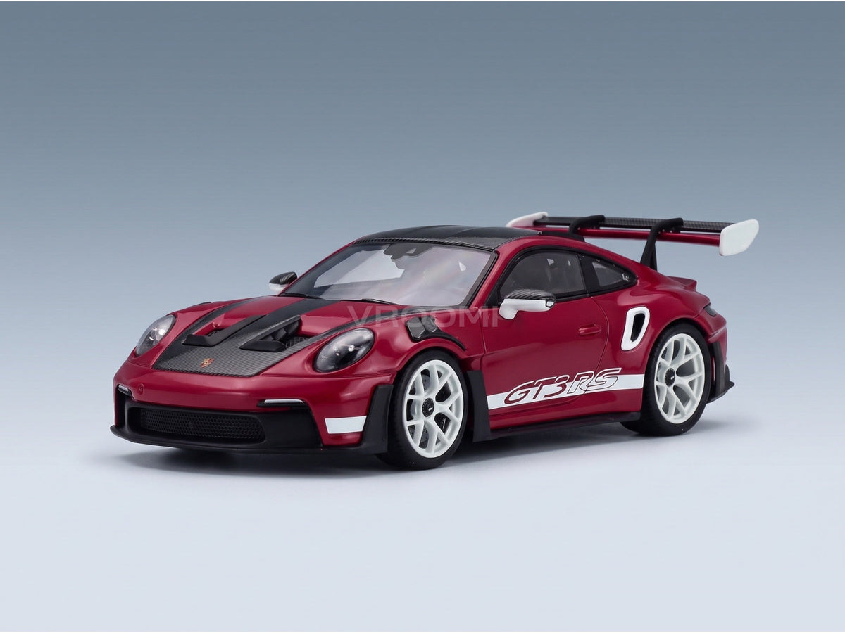Porsche 911 GT3 RS (992) Sonderwunsch 2024 Ruby Star Spark Model 1:43 - front three-quarter view