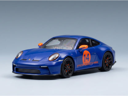 Porsche 911 S/T (992) No. 14 Sonderwunsch 2024 Nagaro Blue Spark Model 1:43 - front three-quarter view