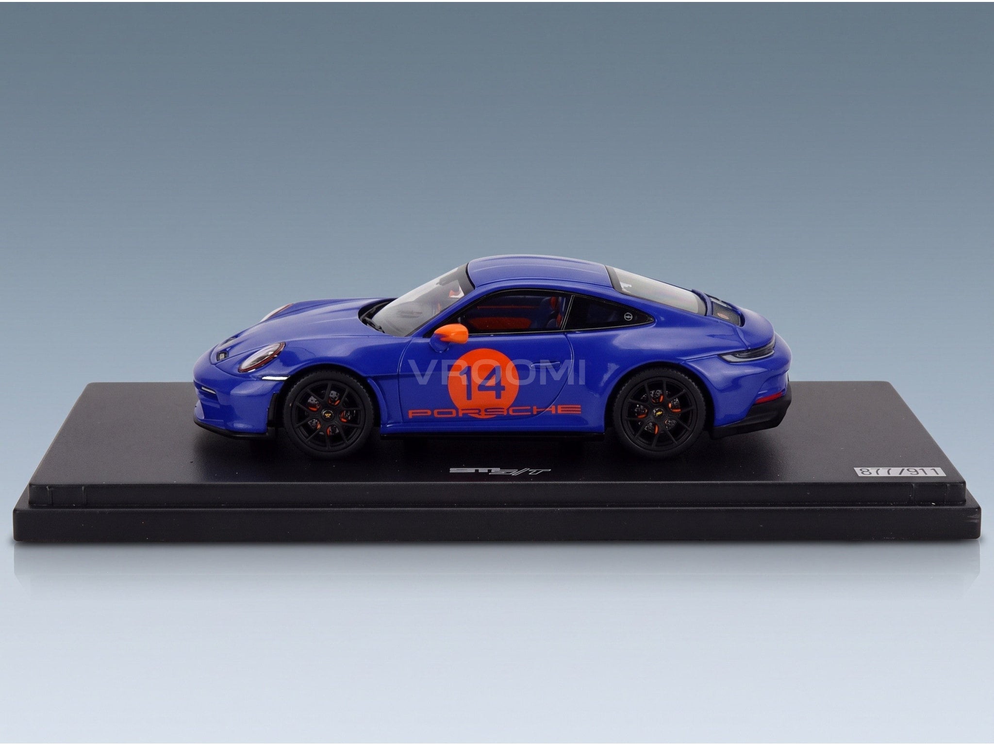 Porsche 911 S/T (992) No. 14 Sonderwunsch 2024 Nagaro Blue Spark Model 1:43 scale model - side view
