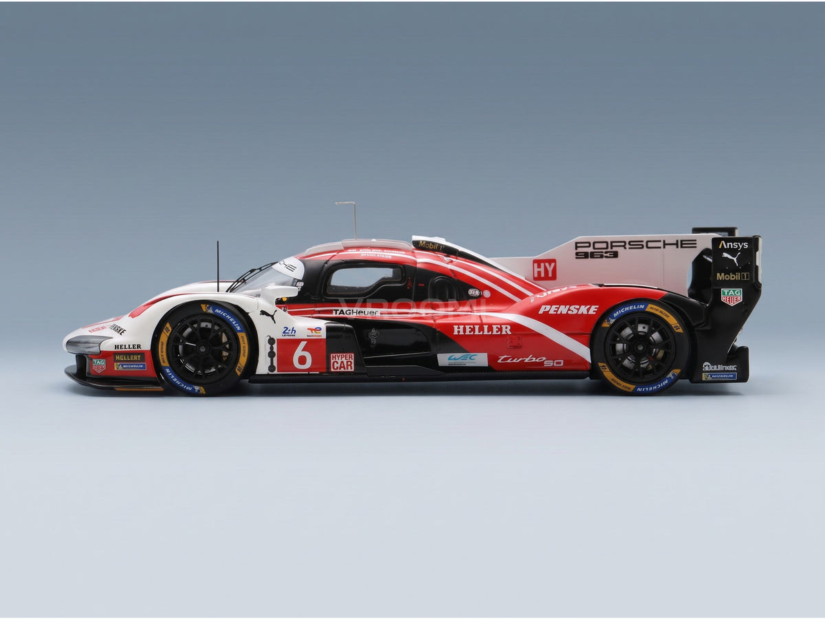 Porsche 963 Porsche Penske Motorsport No. 6 Kevin Estre Andre Lotterer Laurens Vanthoor 4th 24h Le Mans Pole Position 2024 Spark Model 1:43 scale model - side view