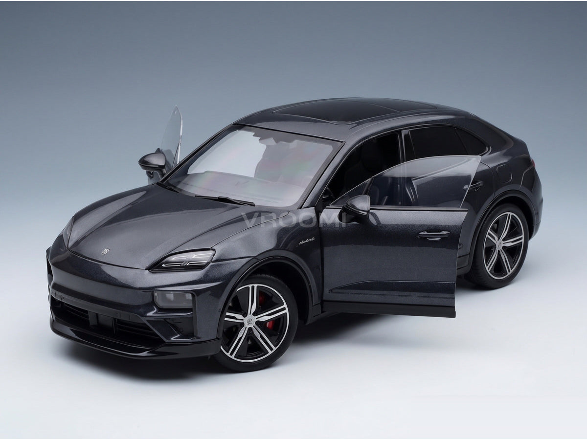 Porsche Macan Turbo (H2) 2024 Volcano Grey Metallic Spark Model 1:18 - opening parts