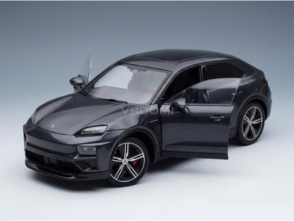 Porsche Macan Turbo (H2) 2024 Volcano Grey Metallic Spark Model 1:18 - opening parts
