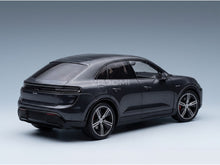 Porsche Macan Turbo (H2) 2024 Volcano Grey Metallic Spark Model 1:18 - rear three-quarter view