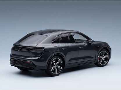 Porsche Macan Turbo (H2) 2024 Volcano Grey Metallic Spark Model 1:18 - rear three-quarter view