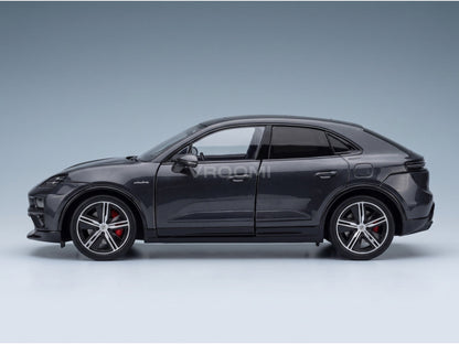 Porsche Macan Turbo (H2) 2024 Volcano Grey Metallic Spark Model 1:18 - side view