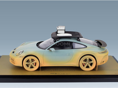 Porsche 911 992 Dakar No. 00 Ahead Coupé 2024 with Showcase Spark Model 1:18 scale model - side view