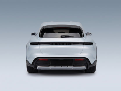 Porsche Taycan 4S Cross Turismo 2021 Ice Grey with Showcase Minichamps 1:18 scale model - rear view