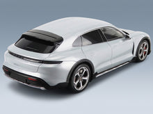 Porsche Taycan 4S Cross Turismo 2021 Ice Grey with Showcase Minichamps 1:18 scale model - rear three-quarter view