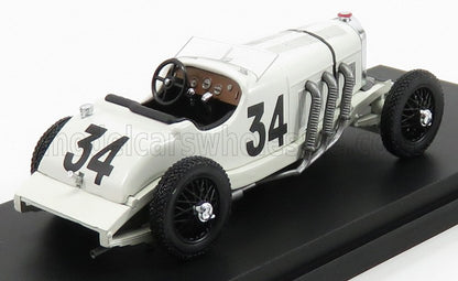 White vintage race car model with number 34 and detailed exhausts, featured on Vroomi store