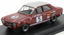 Red Ford Escort MK1 racing scale model car with number 5, collectible die-cast, available now.