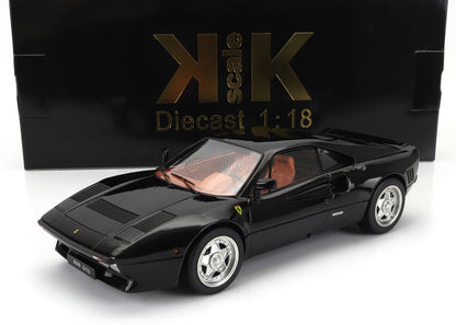 Coche a escala 1:18 de Ferrari 288 GTO en color negro con interior marrón claro, disponible en Vroomi.