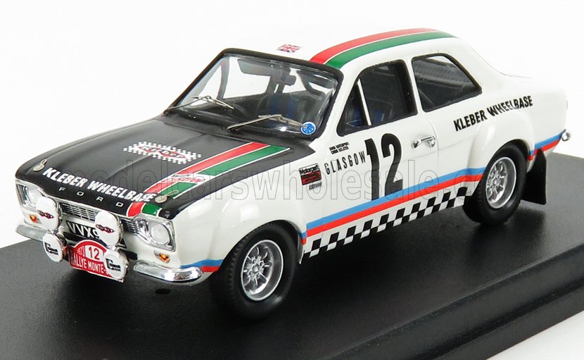 1/18 scale Ford Escort rally car model, white with racing livery, available now online
