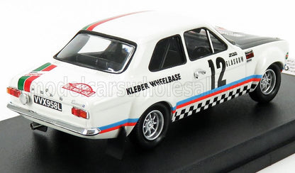 1/18 scale die-cast Ford Escort rally car model, race livery, now available for collectors.