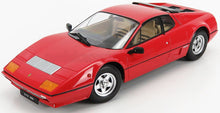 Coche modelo Ferrari 512 BB rojo con interior beige, expuesto sobre una superficie blanca, disponible en Vroomi.