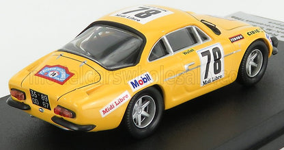 Modelo vintage de coche de carreras amarillo con el número 78 y pegatinas de patrocinadores, disponible en Vroomi.