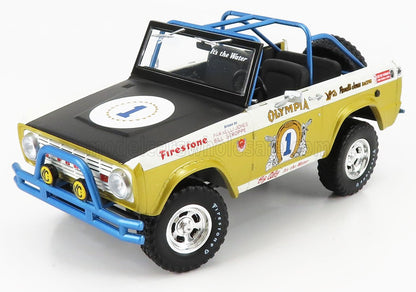FORD - BRONCO N 1 BAJA 1970 - EDICIÓN HOMENAJE A BIG OLY - AMARILLO METALIZADO CON NEGRO - Vroomi