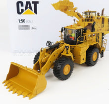 CAT: modelo detallado de cargadora frontal amarilla a escala 1:50 disponible para su compra en Vroomi.