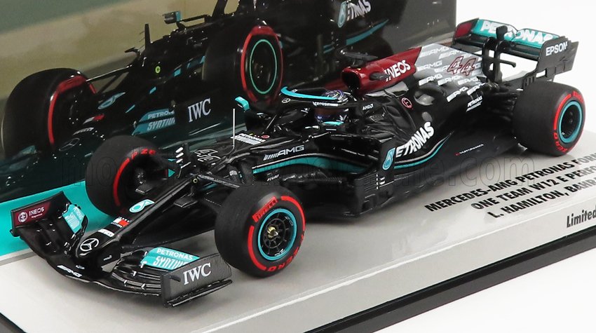 MERCEDES GP - F1 W12 MERCEDES M12 EQ POWER+ TEAM AMG PETRONAS MOTORSPORT FORMULA UNO N 44 GANADOR BAHREIN GP 2021 LEWIS HAMILTON - NEGRO VERDE