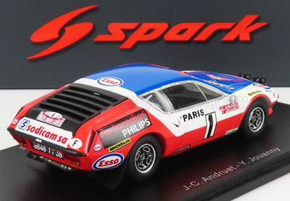 Modelo a escala de coche de carreras Paris rojo, blanco y azul con logotipos de patrocinadores, ahora disponible en Vroomi.