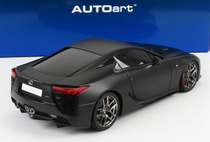 Matte black Lexus LFA model car by AUTOart, detailed rear and side view, available on Vroomi platform