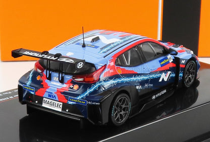 Hyundai blue and red race car model with Goodyear decals, detailed design, available on Vroomi