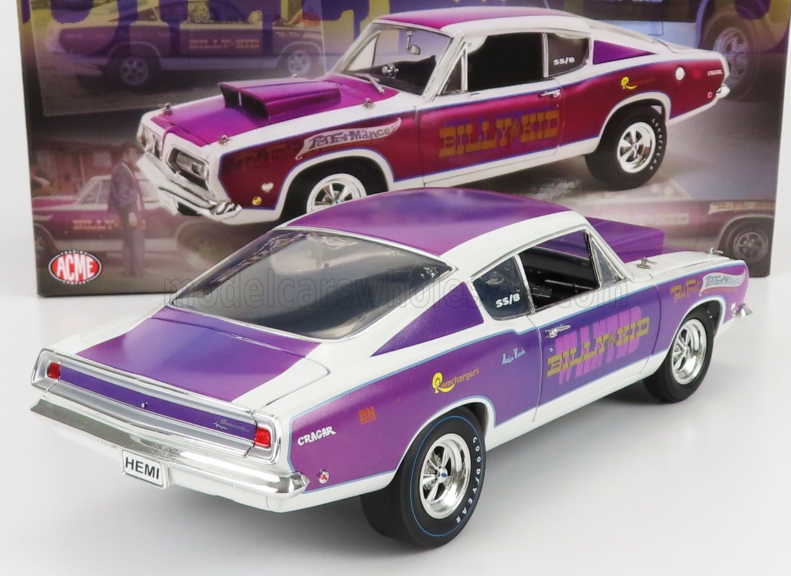 PLYMOUTH - BARRACUDA BILLI THE KID COUPE 1968 - BLANCO PURPURA MET - Vroomi