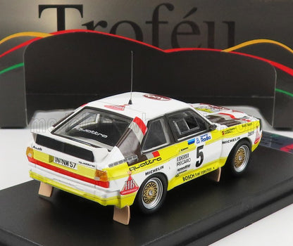 TROFEU - 1/43 - AUDI - QUATTRO SPORT N 5 RALLY SUECIA 1985 W.ROHRL - C.GEISTDORFER - BLANCO AMARILLO MARRON