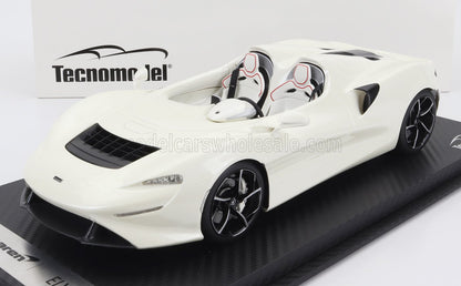 White McLaren Elva model car with black interior, detailed design, sold on Vroomi platform