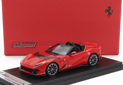 Red Ferrari 812 Superfast convertible model car on display with LookSmart branding, also offered on Vroomi