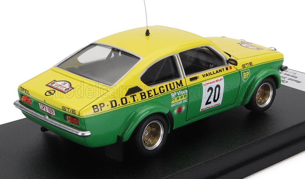 TROFEU - 1/43 - OPEL - KADETT GT/E (versión nocturna) N 20 RALLY YPRES 1977 R.TRICOT - E.SYMENS - AMARILLO VERDE
