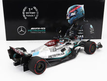 MERCEDES GP - F1 W13E TEAM MERCEDES-AMG PETRONAS F1 N 63 (primera victoria f1) GANADOR GP BRASIL 2022 GEORGE RUSSELL - VERDE PLATA