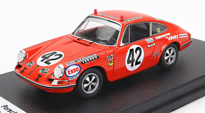 Red vintage Porsche 911 race car model with number 42 and sponsor decals, featured on Vroomi