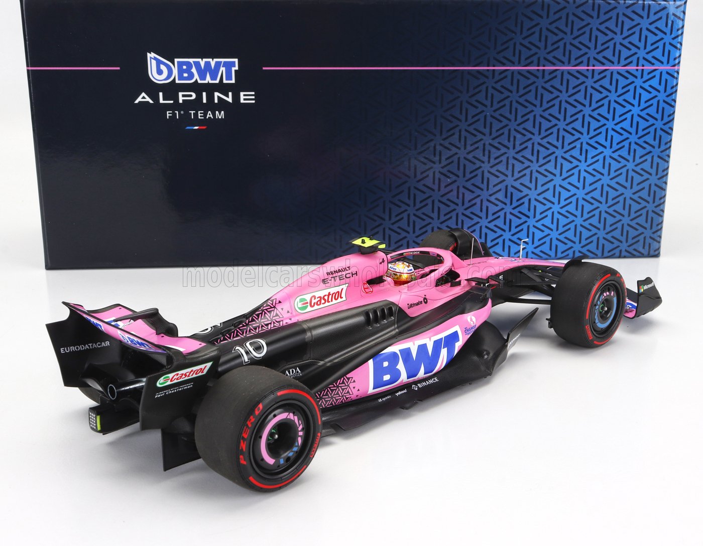 ALPINE - F1 A523 TEAM BWT ALPINE N 10 9º GP BAHREIN CON PIT BOARD 2023 PIERRE GASLY - ROSA NEGRO AZUL