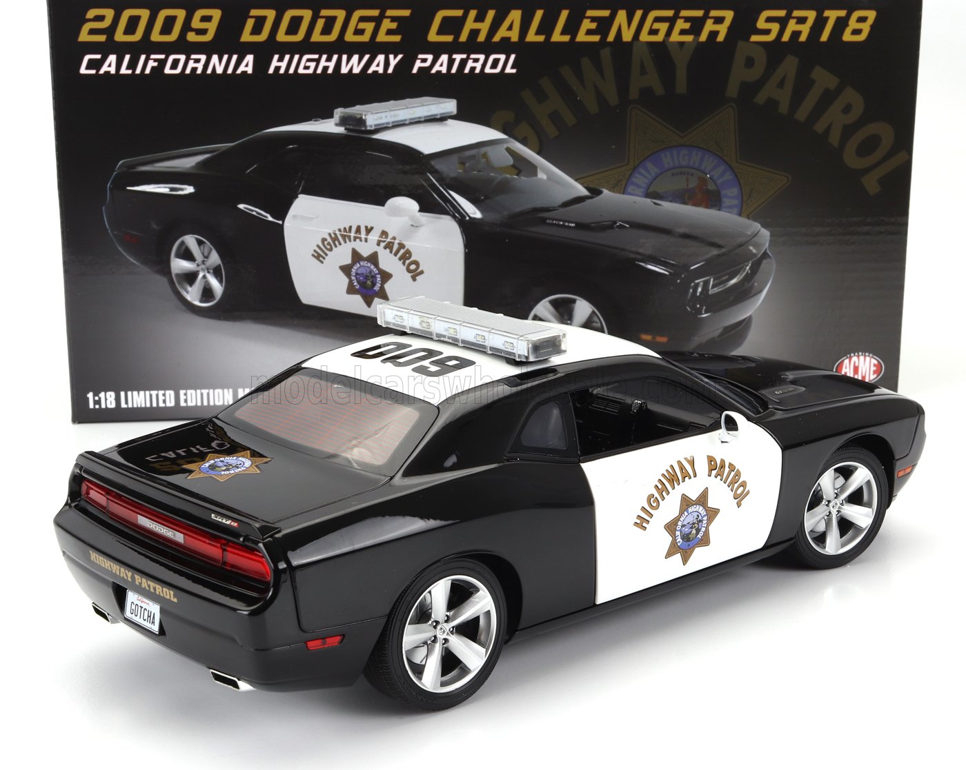 DODGE - CHALLENGER SRT8 COUPE POLICE HIGHWAY PATROL 2009 - NEGRO BLANCO - Vroomi