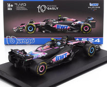 ALPINE | F1 A524 TEAM BWT ALPINE N 10 TEMPORADA 2024 PIERRE GASLY - CON PILOTO Y VITRINA