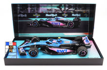 ALPINE - F1 A523 TEAM BWT ALPINE N 10 8º GP MIAMI CON PIT BOARD 2023 PIERRE GASLY - AZUL NEGRO ROSA