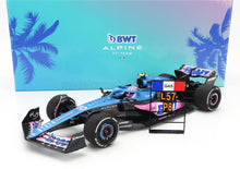ALPINE - F1 A523 TEAM BWT ALPINE N 10 8º GP MIAMI CON PIT BOARD 2023 PIERRE GASLY - AZUL NEGRO ROSA