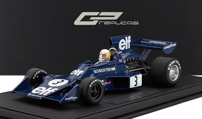 TYRRELL - F1 FORD 007 ELF N 3 GANADOR DEL GP DE SUECIA (con figura de piloto) 1974 JODY SCHECKTER - AZUL - Vroomi