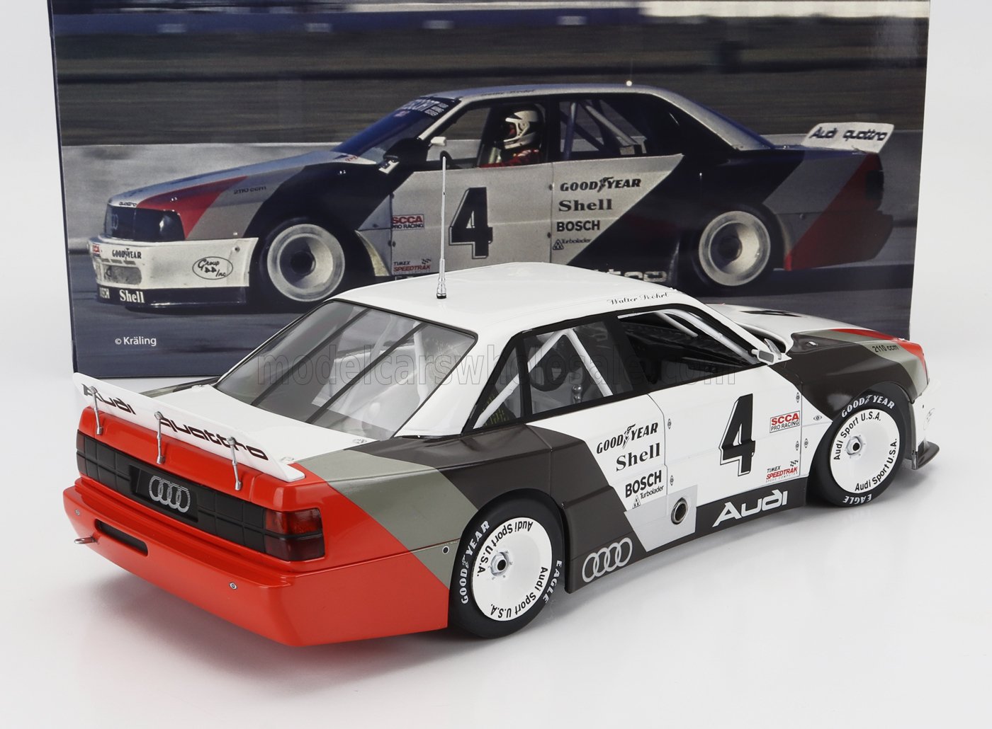 AUDI - 200 QUATTRO EQUIPO AUDI SPORT N 4 SIEGER ST. PETERSBURG TRANS-AM 1988 WALTER ROHRL - BLANCO GRIS ROJO