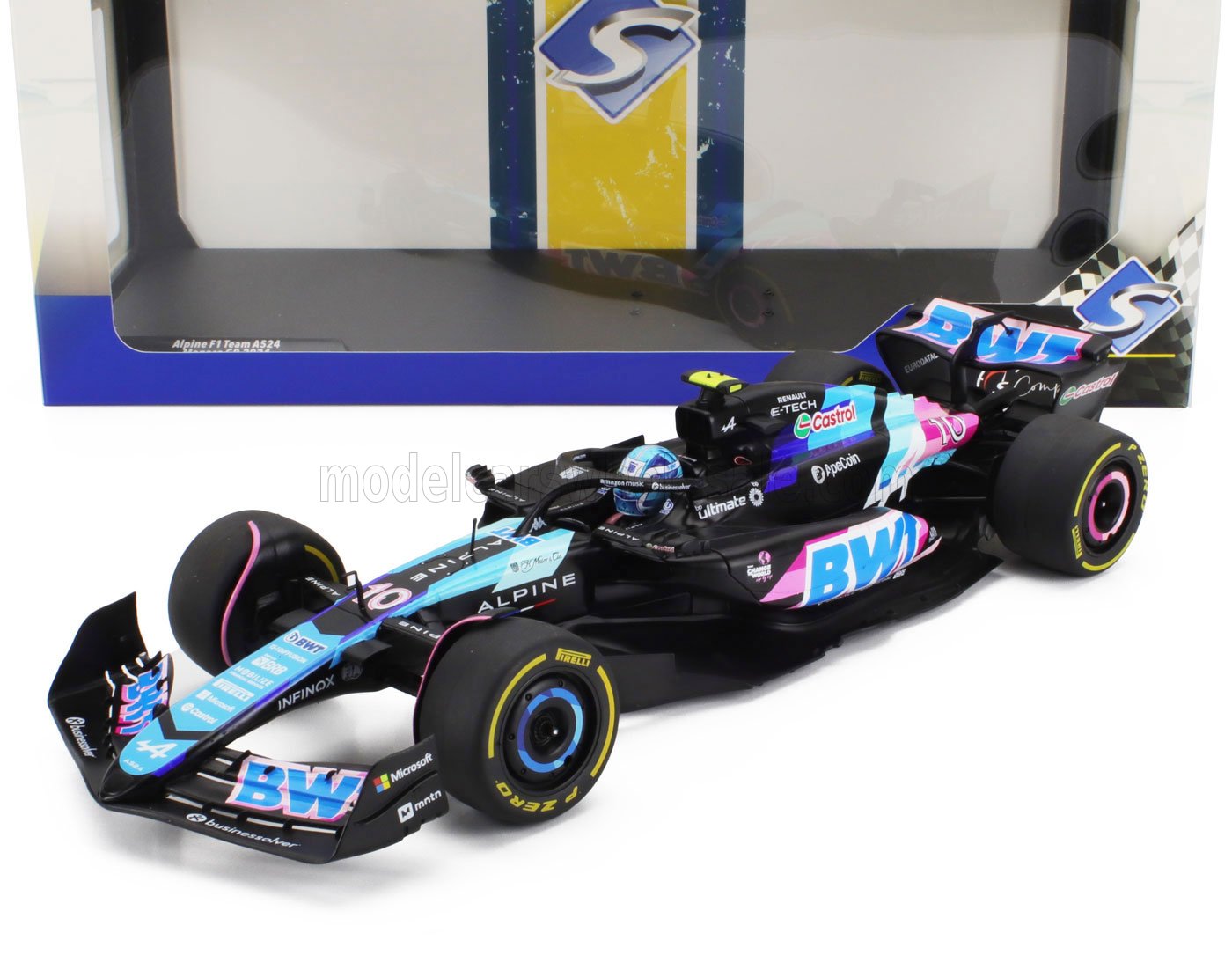 ALPINE  F1 A524 EQUIPO BWT ALPINE 10 GP DE MÓNACO 2024 PIERRE GASLY - NEGRO AZUL ROSA - Vroomi