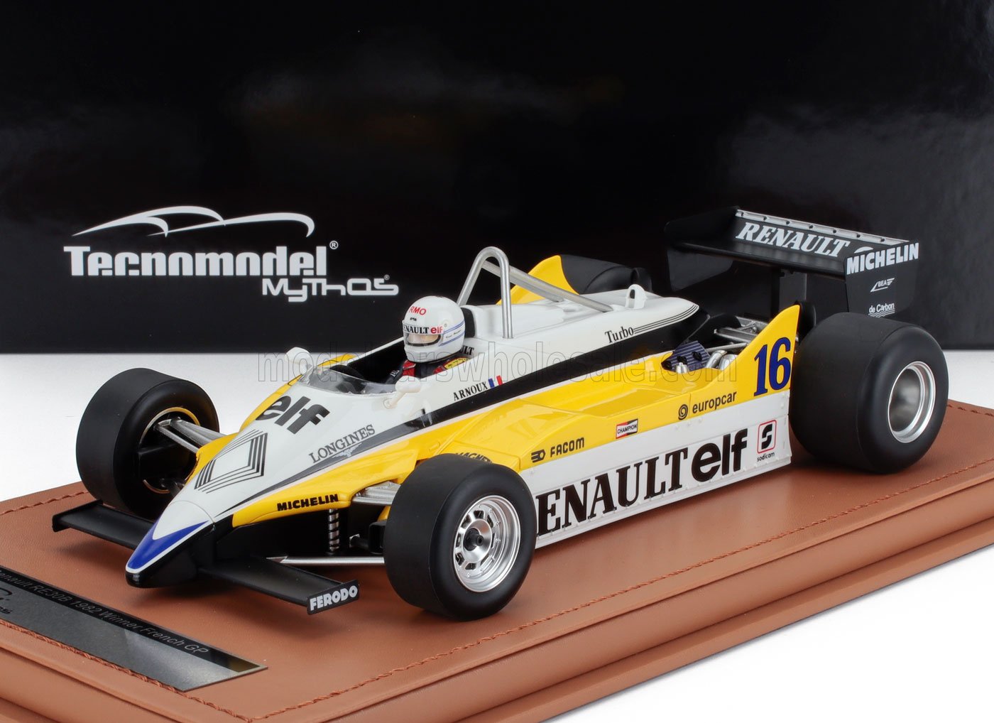 RENAULT | F1 RE30B V6 TURBO TEAM RENAULT ELF N 16 GANADOR GP FRANCIA (con figura de piloto) 1982 RENE ARNOUX
